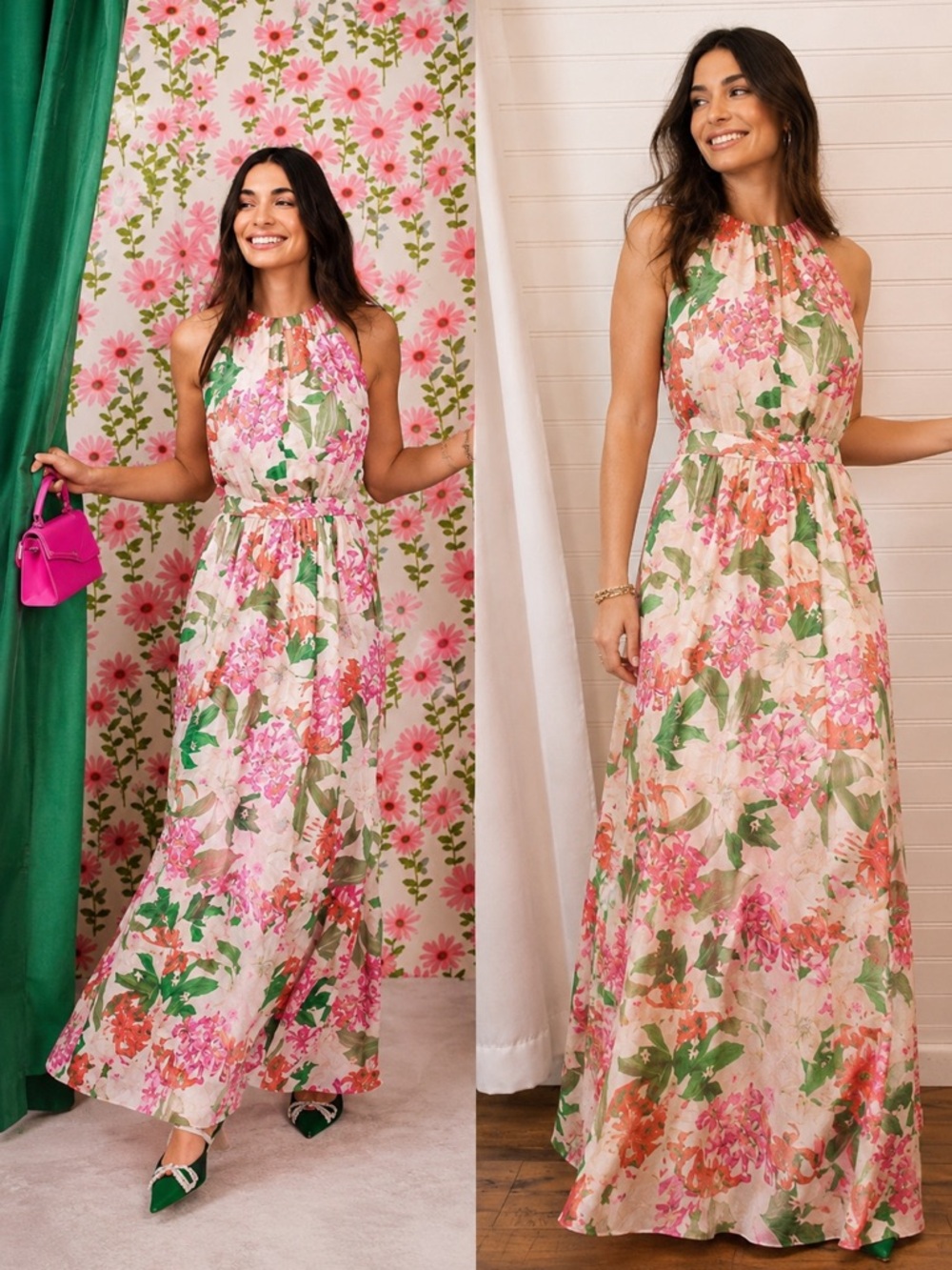 Cece Womens Georgette Floral Print Maxi Dress NWT Size 10